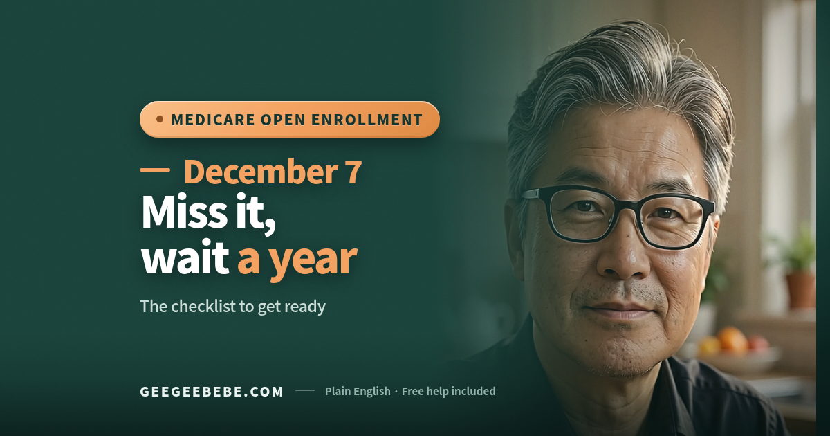 Medicare Open Enrollment closes December 7 — preparation checklist